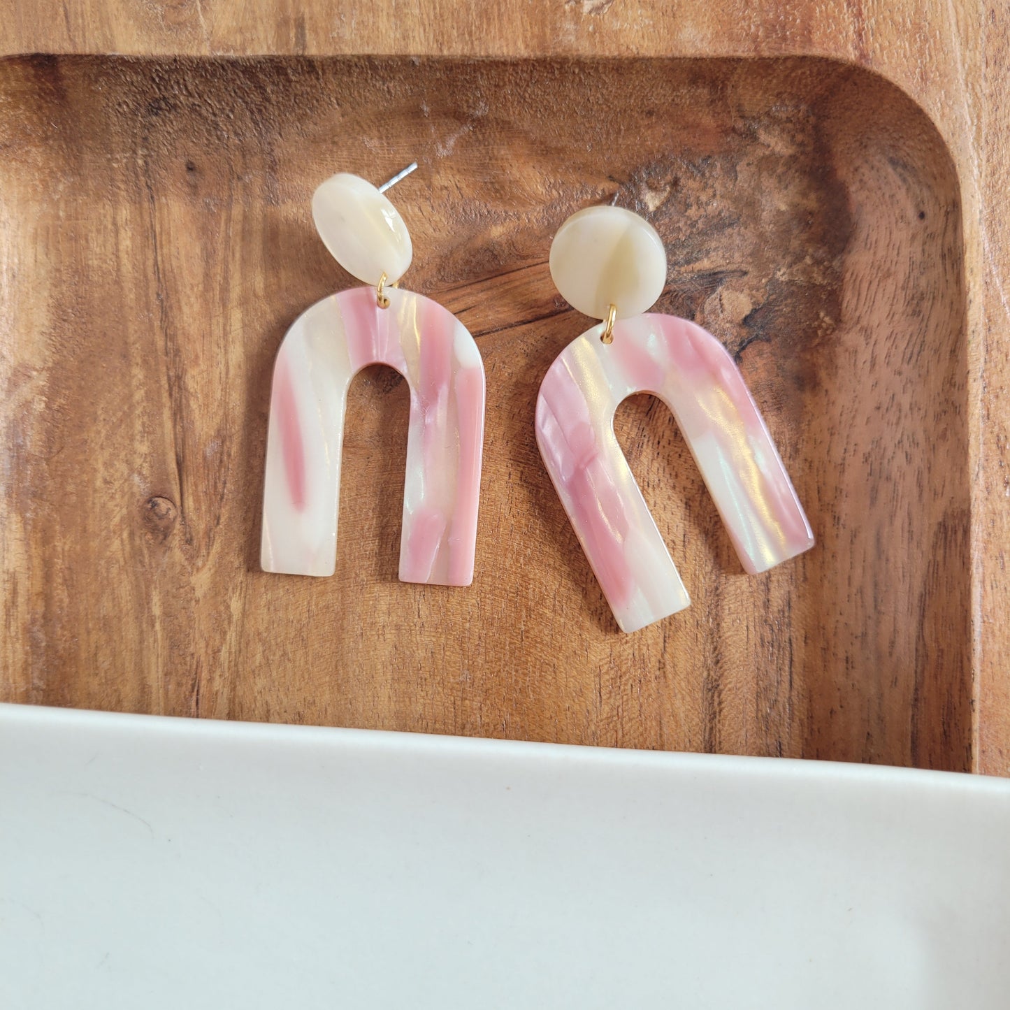 Archie Earrings - Dusty Rose Shimmer