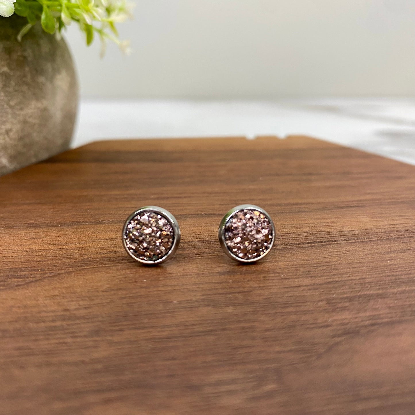 Druzy Stud Earrings - 8mm - #23