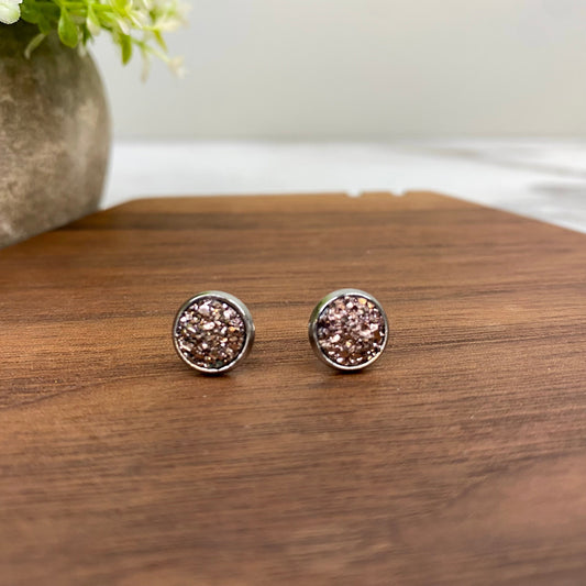 Druzy Stud Earrings - 8mm - #23