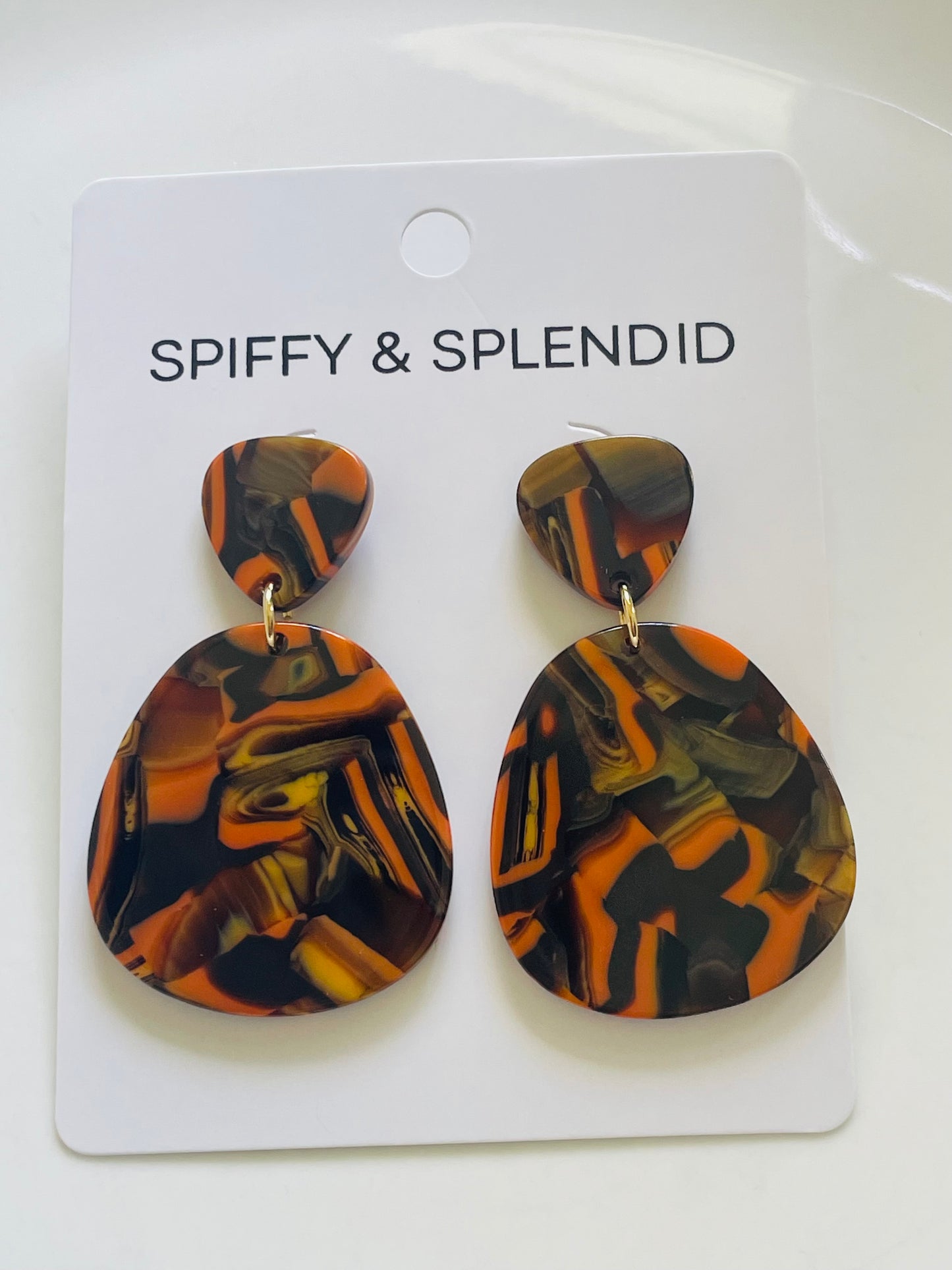 Dangle Earrings- Orange & Green