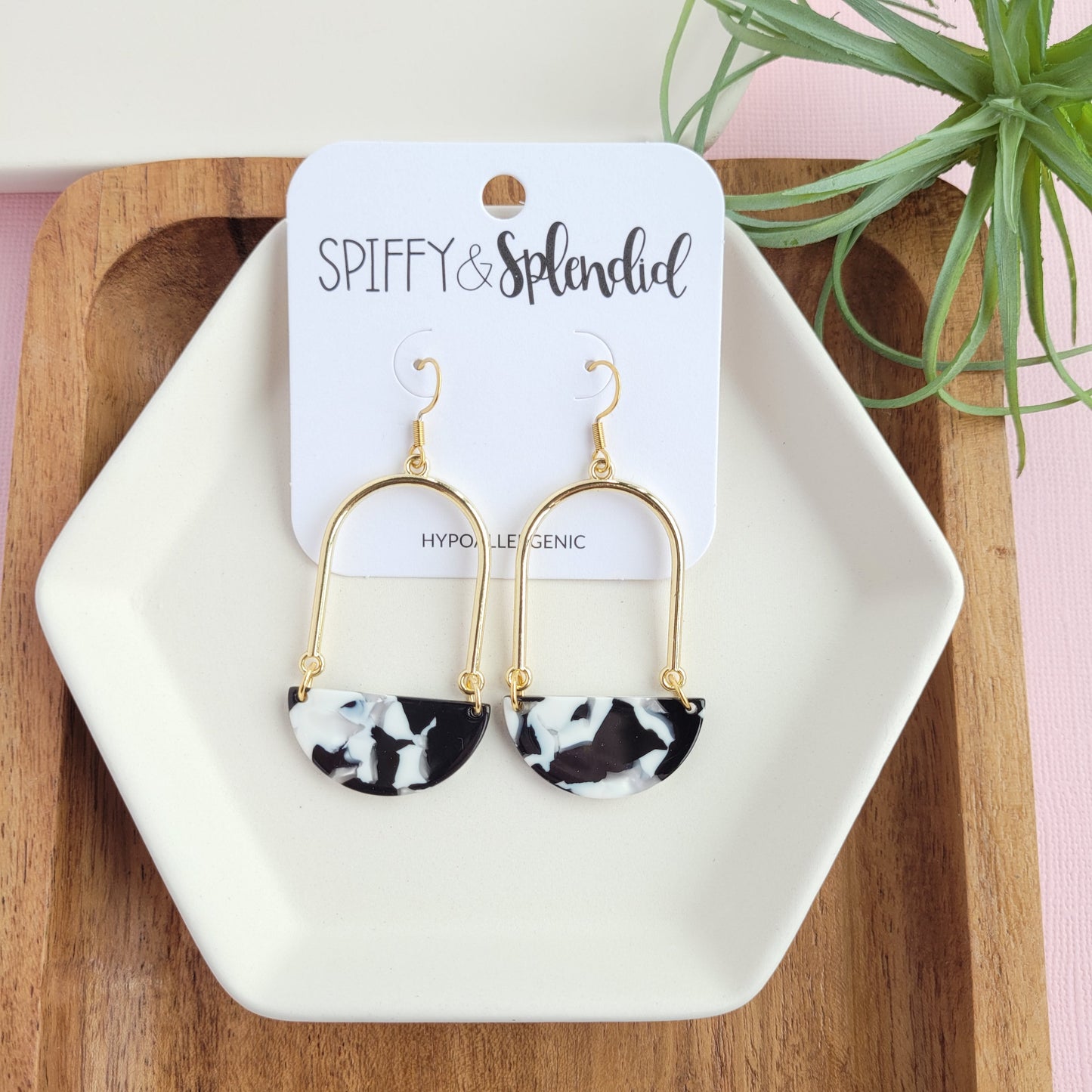 Stella Earrings- Black & White