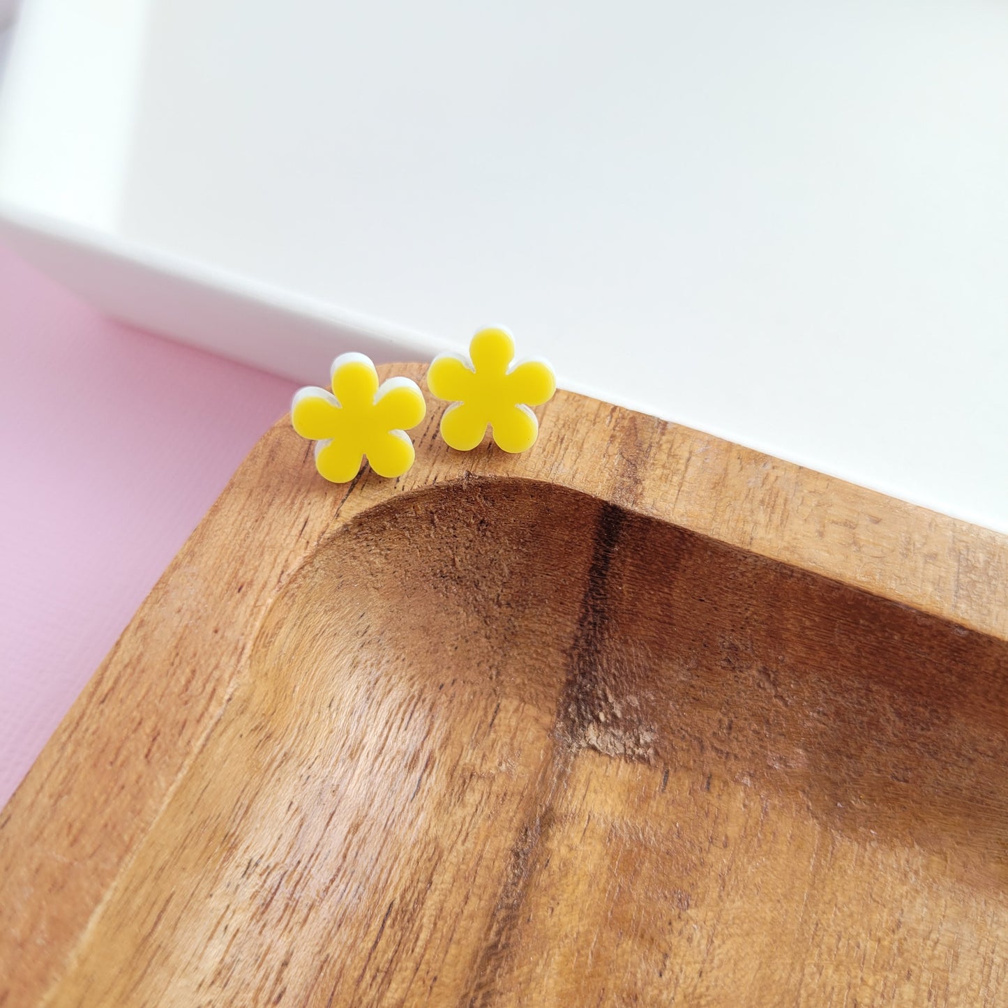 Flower Studs- Sunshine Yellow