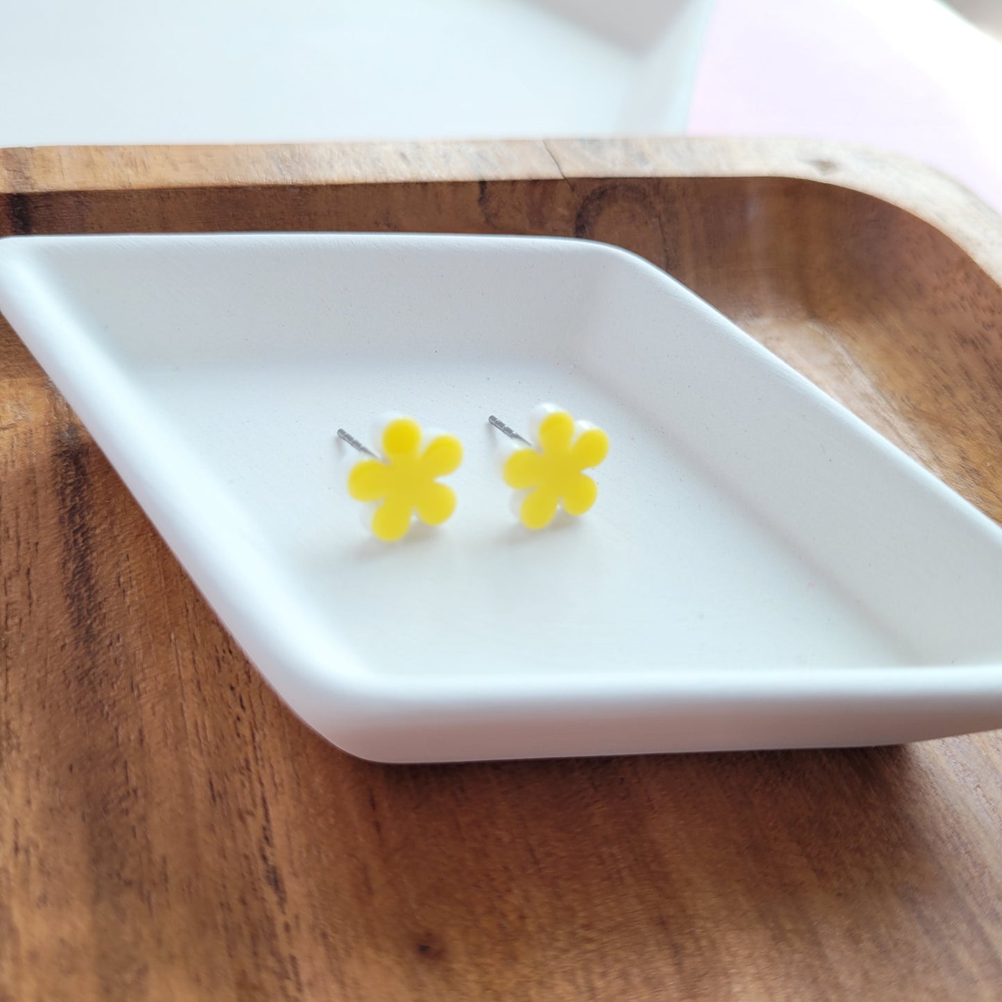 Flower Studs- Sunshine Yellow