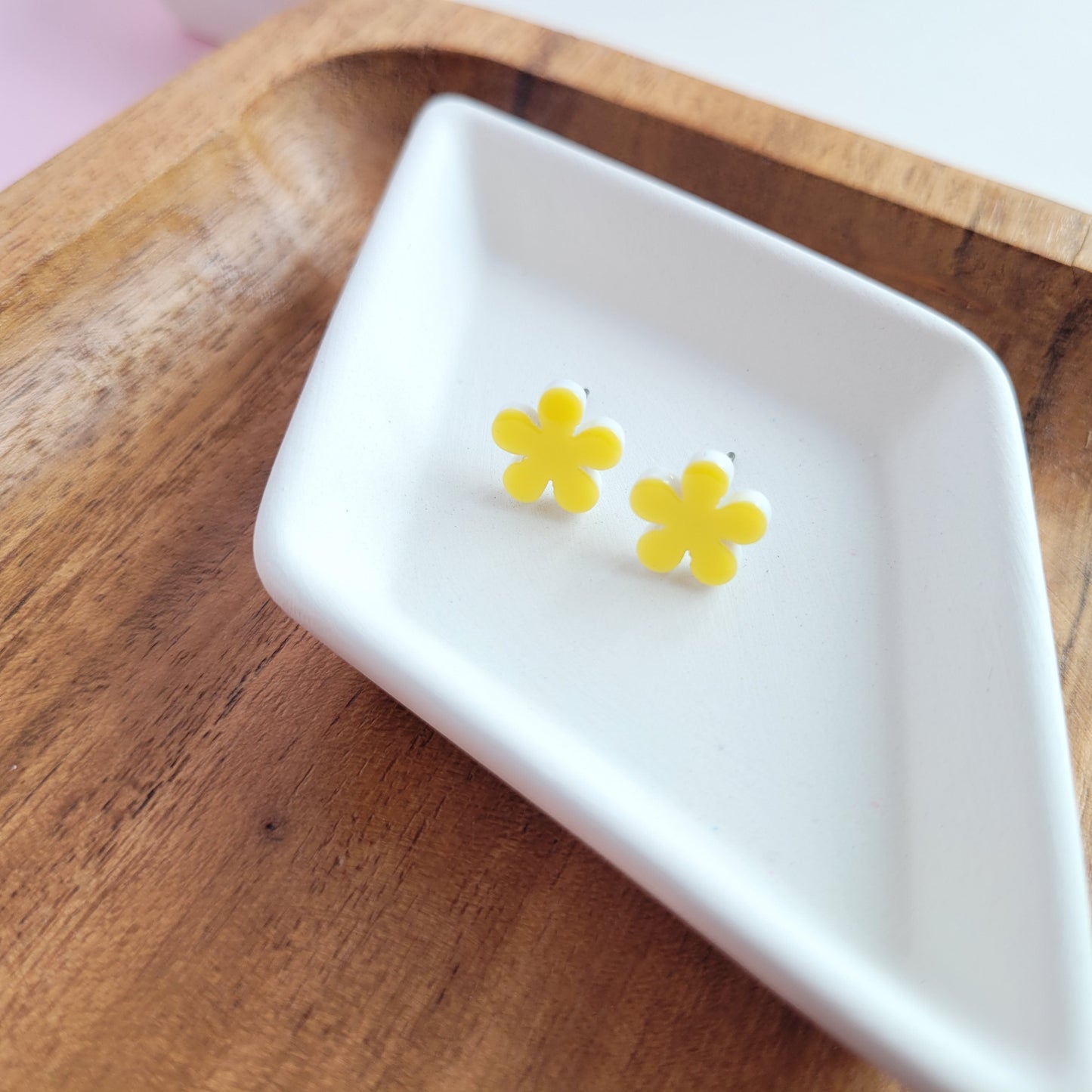 Flower Studs- Sunshine Yellow