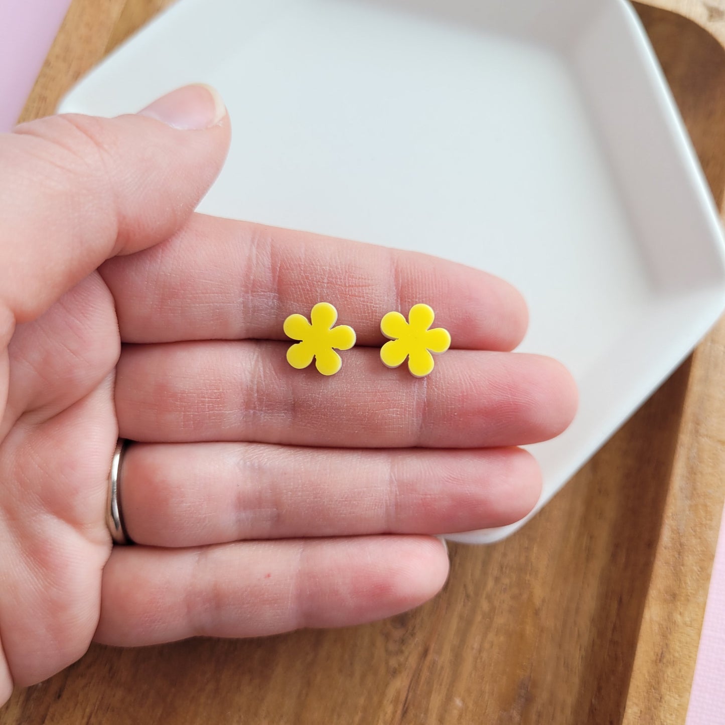 Flower Studs- Sunshine Yellow