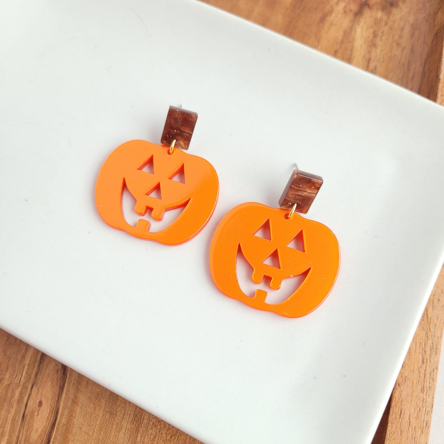 Shimmer Pumpkin Earrings