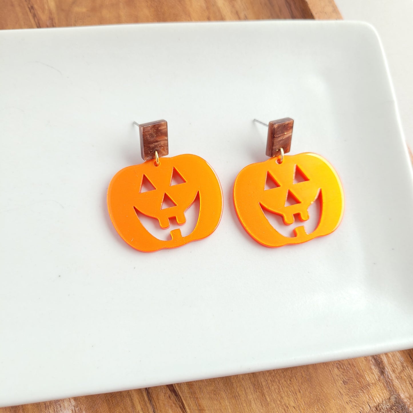 Shimmer Pumpkin Earrings