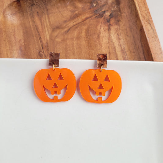 Shimmer Pumpkin Earrings