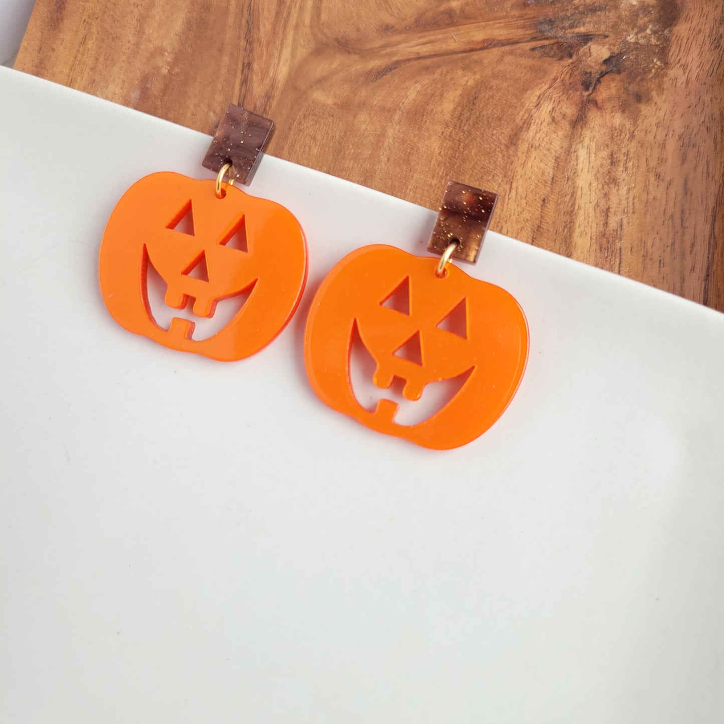 Shimmer Pumpkin Earrings