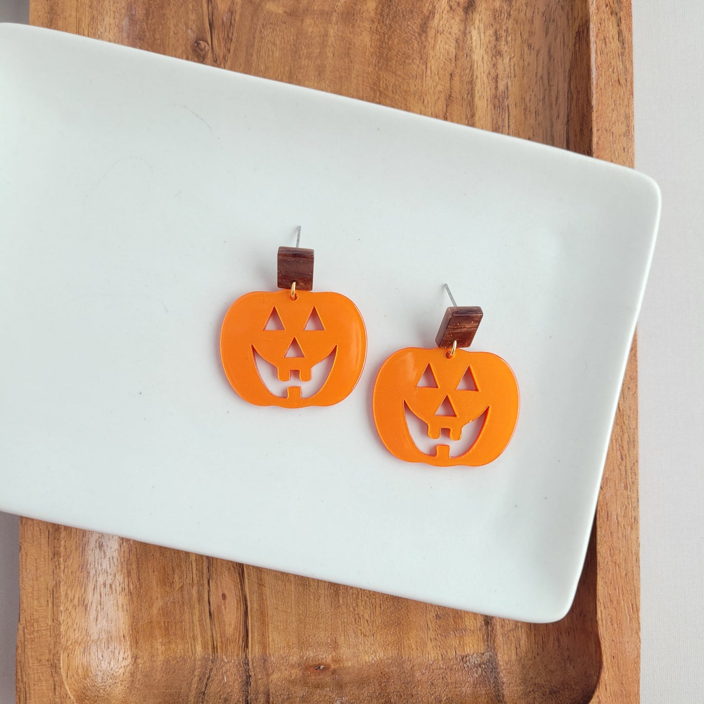 Shimmer Pumpkin Earrings