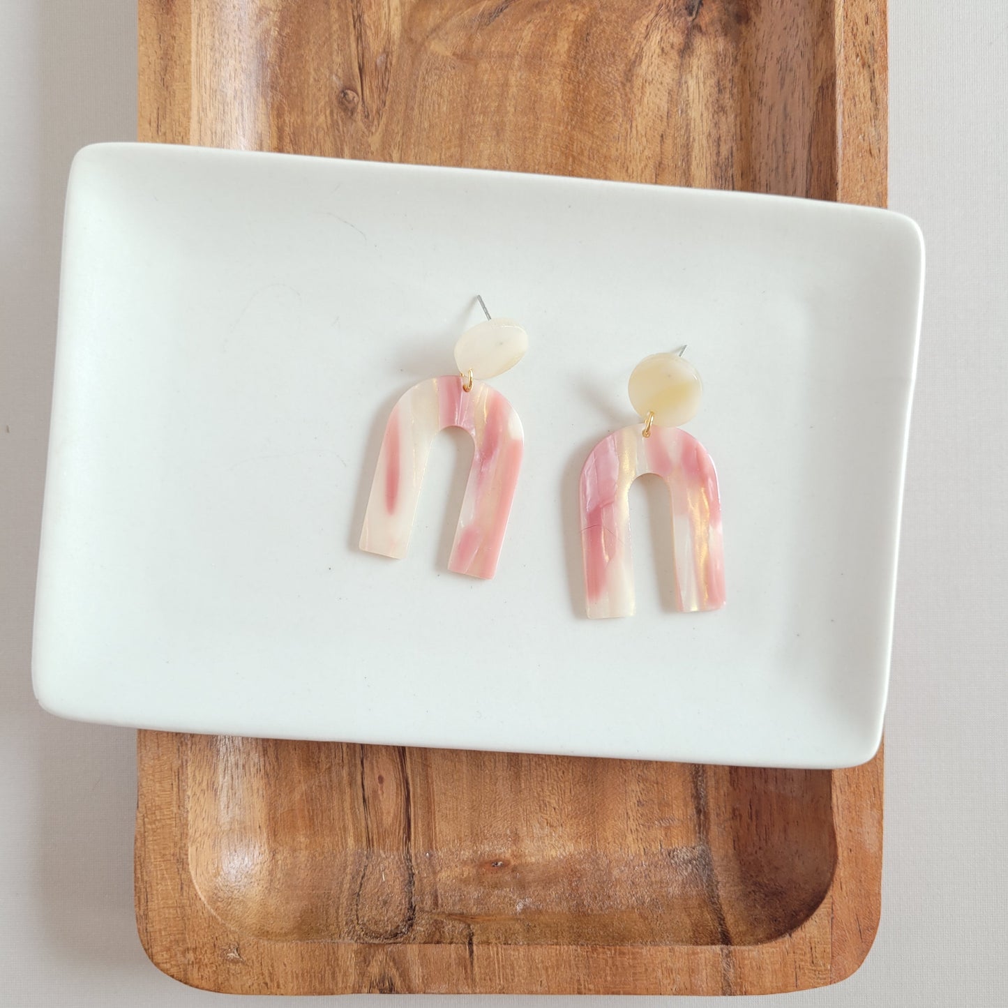 Archie Earrings - Dusty Rose Shimmer