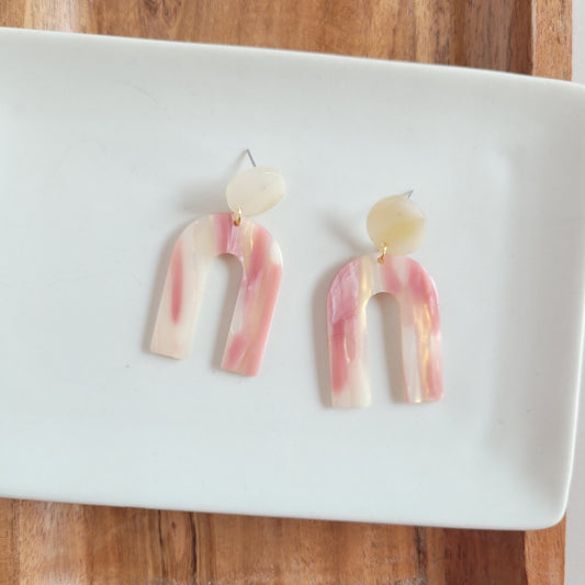 Archie Earrings - Dusty Rose Shimmer