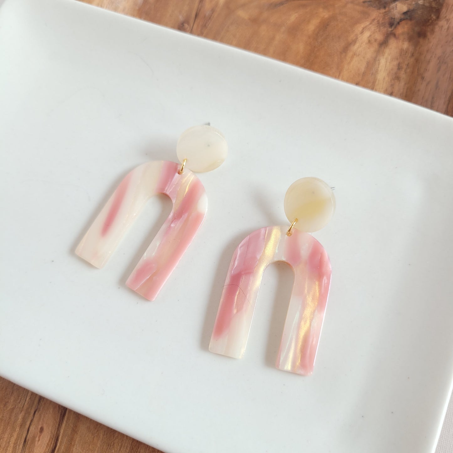 Archie Earrings - Dusty Rose Shimmer