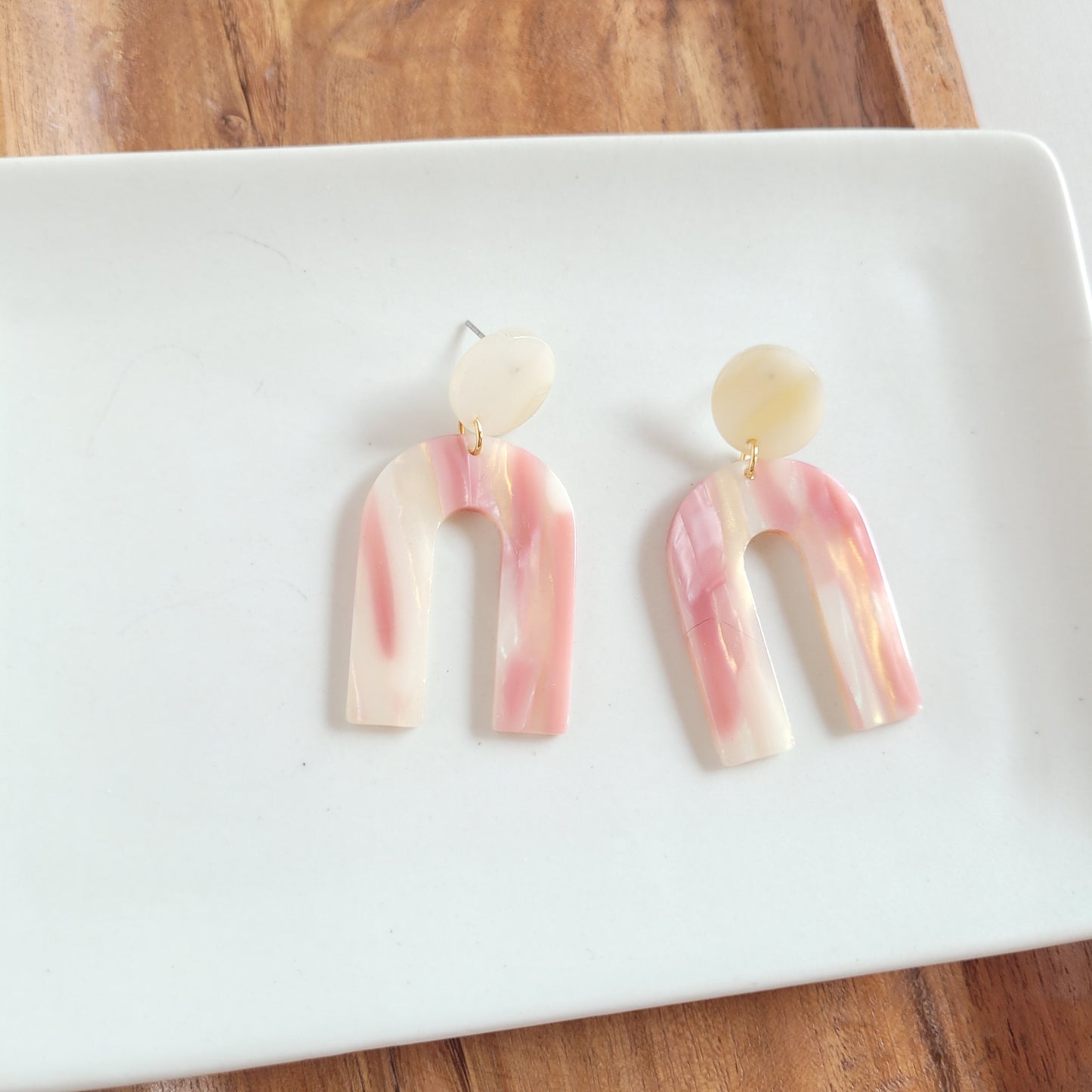 Archie Earrings - Dusty Rose Shimmer