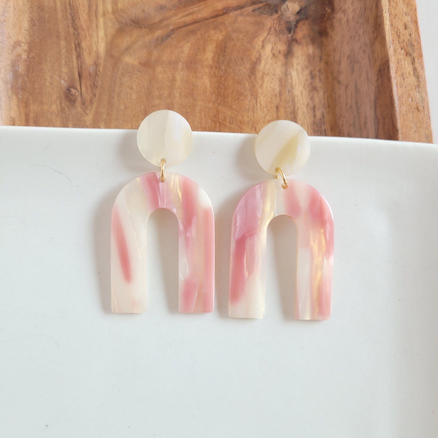 Archie Earrings - Dusty Rose Shimmer