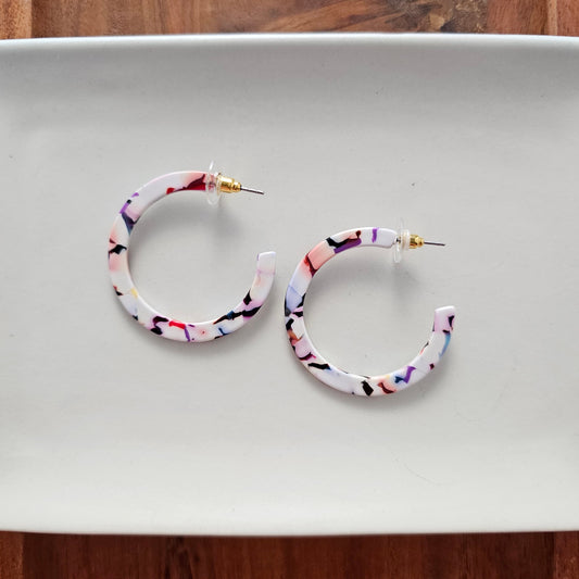 Camy Hoops - Marble Confetti