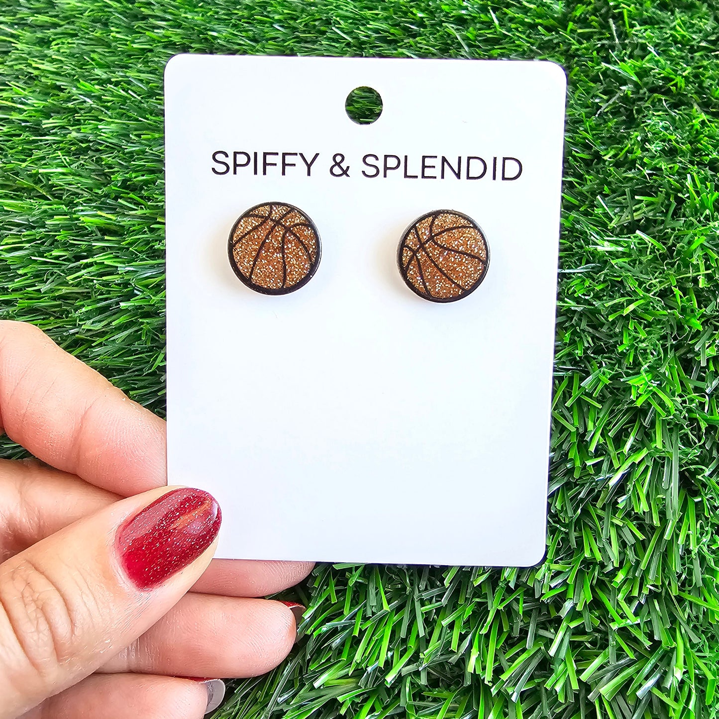 Glitter Basketball Studs