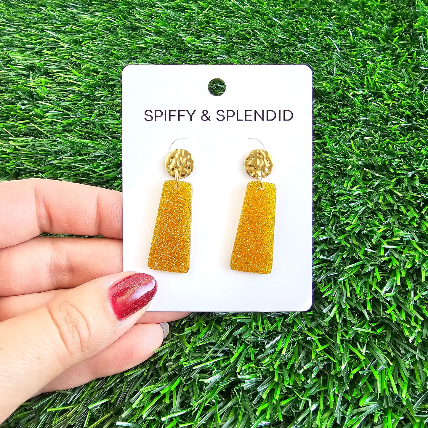 Mia Mini Earrings - Yellow Gold Glitter