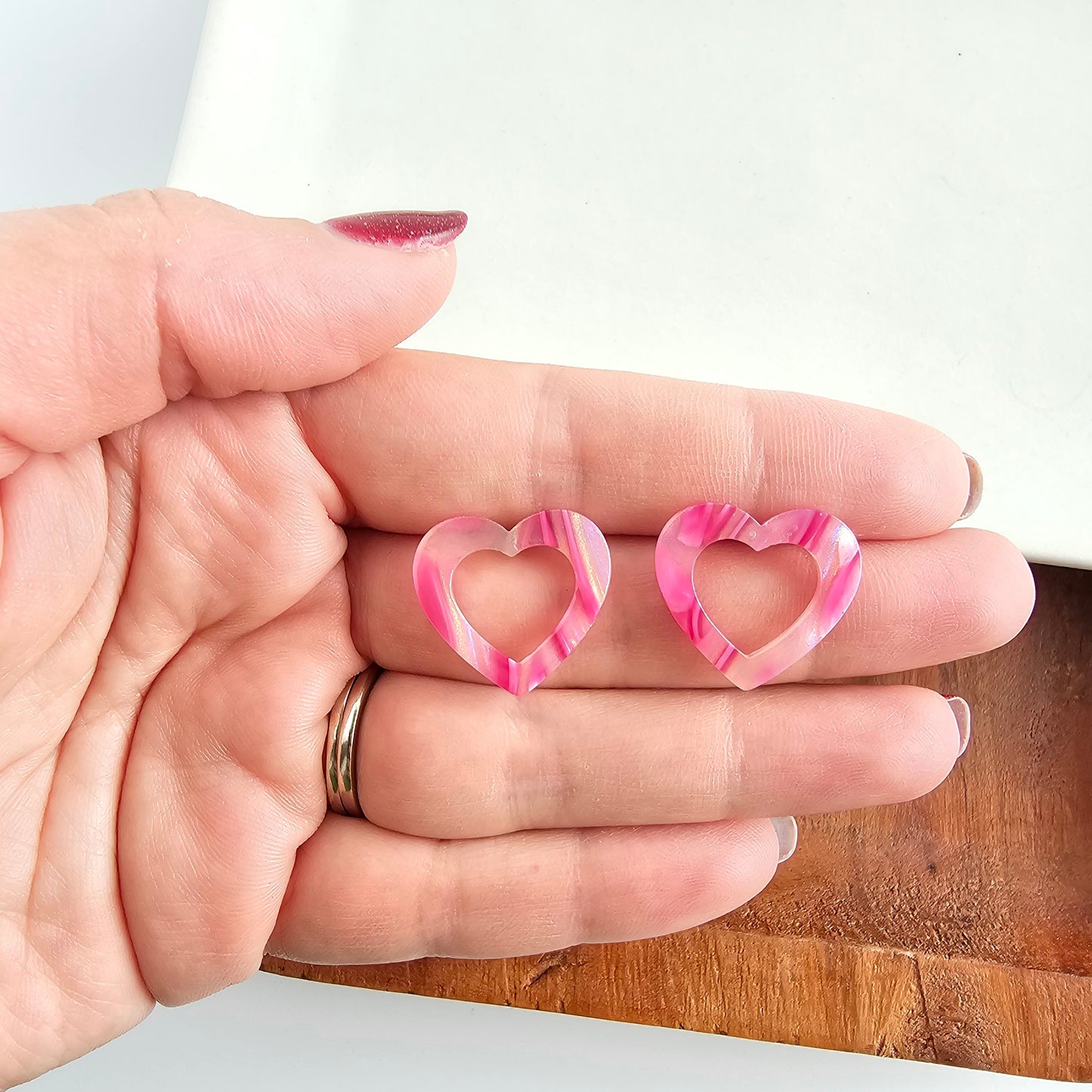 Sweet Heart Studs - Pink Punch