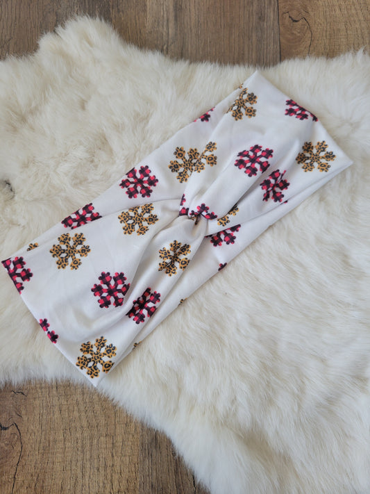 White with plaid and leopard snowflakes