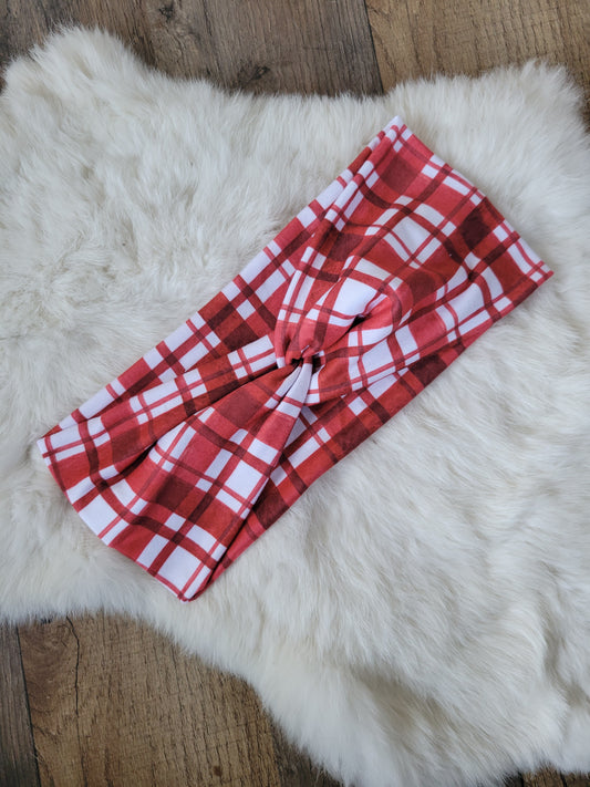 Red striped plaid