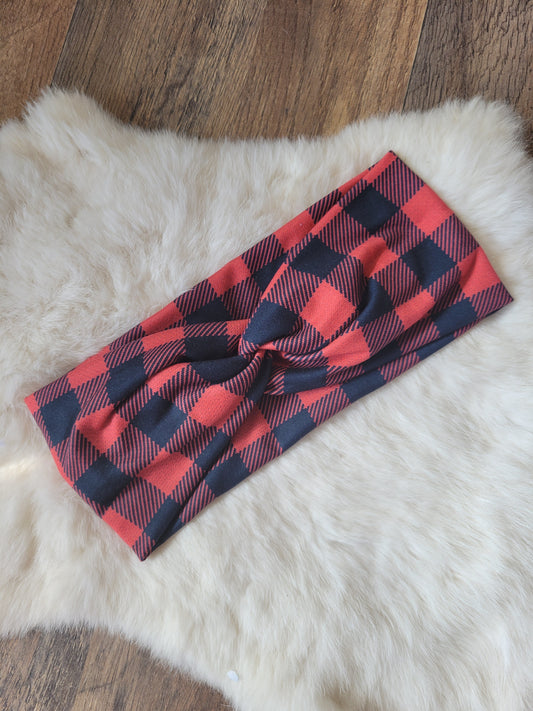 Brick red small Buffalo plaid