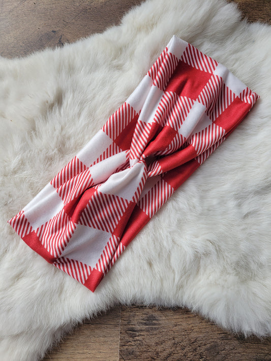 Red and white Buffalo plaid