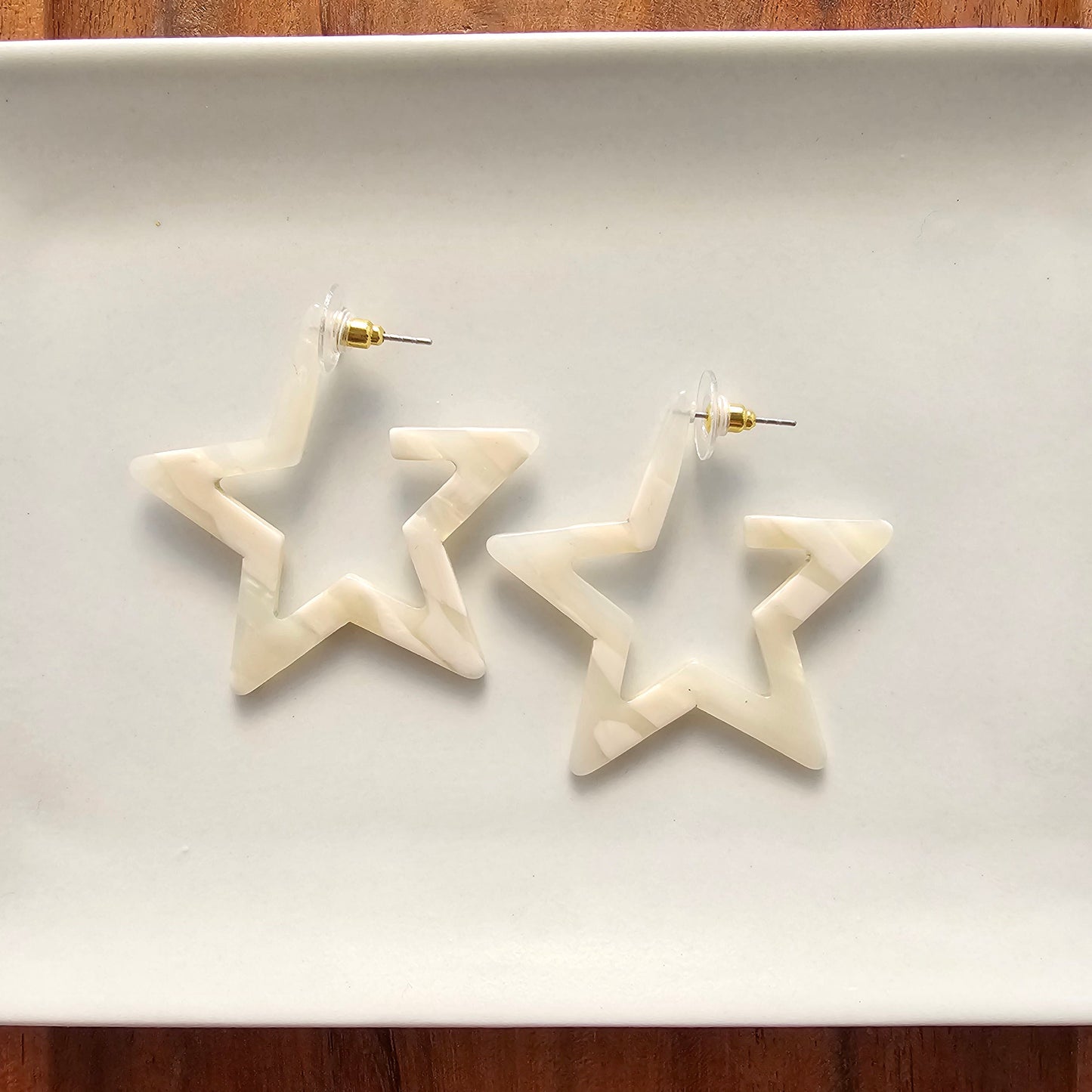 Star Hoops - Ivory