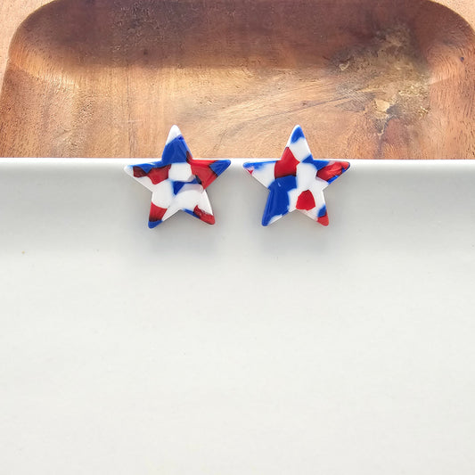 Liberty Star Studs - Red, White & Blue