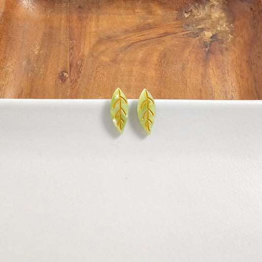 Leaf Studs - Fern Green