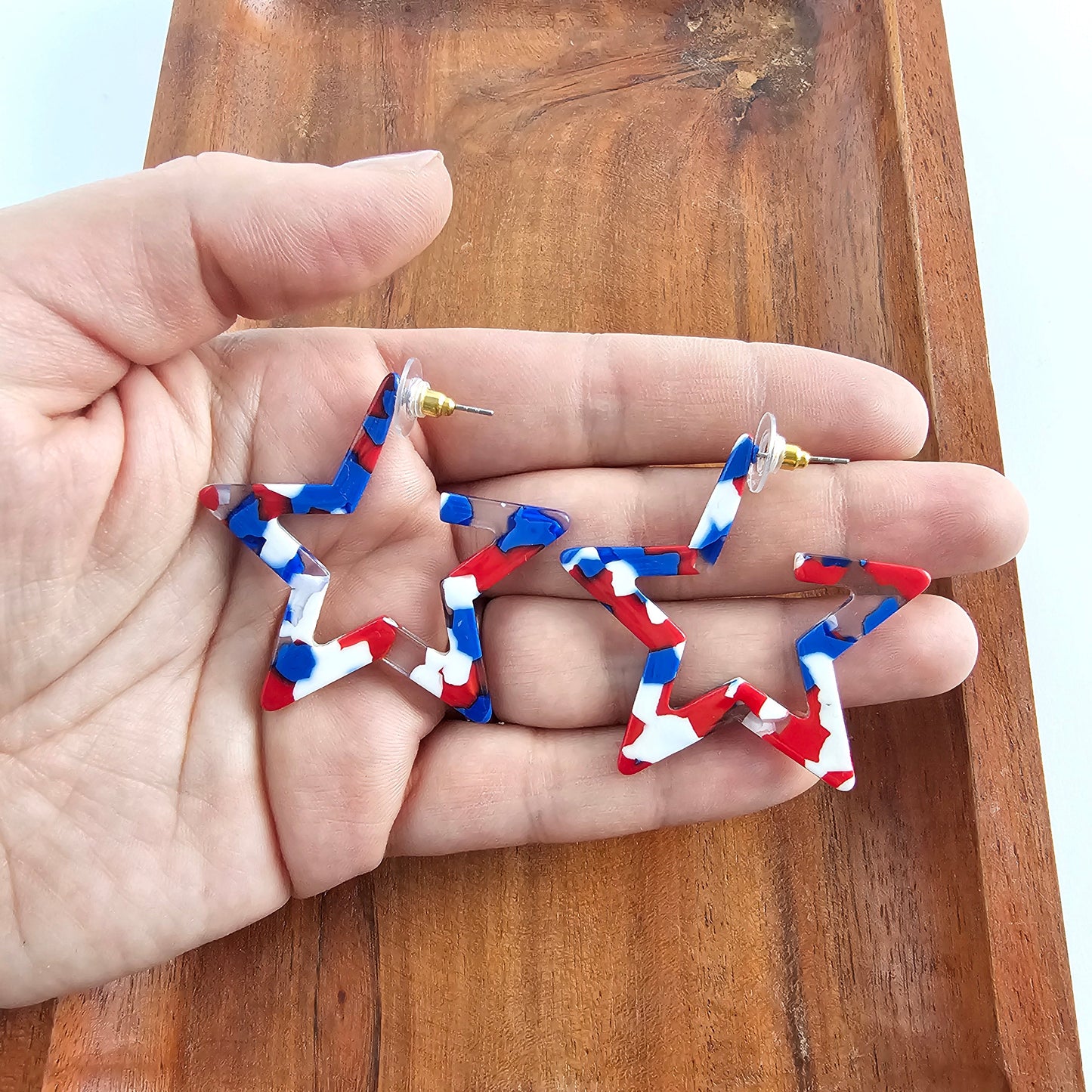 Star Hoops - Red, White & Blue