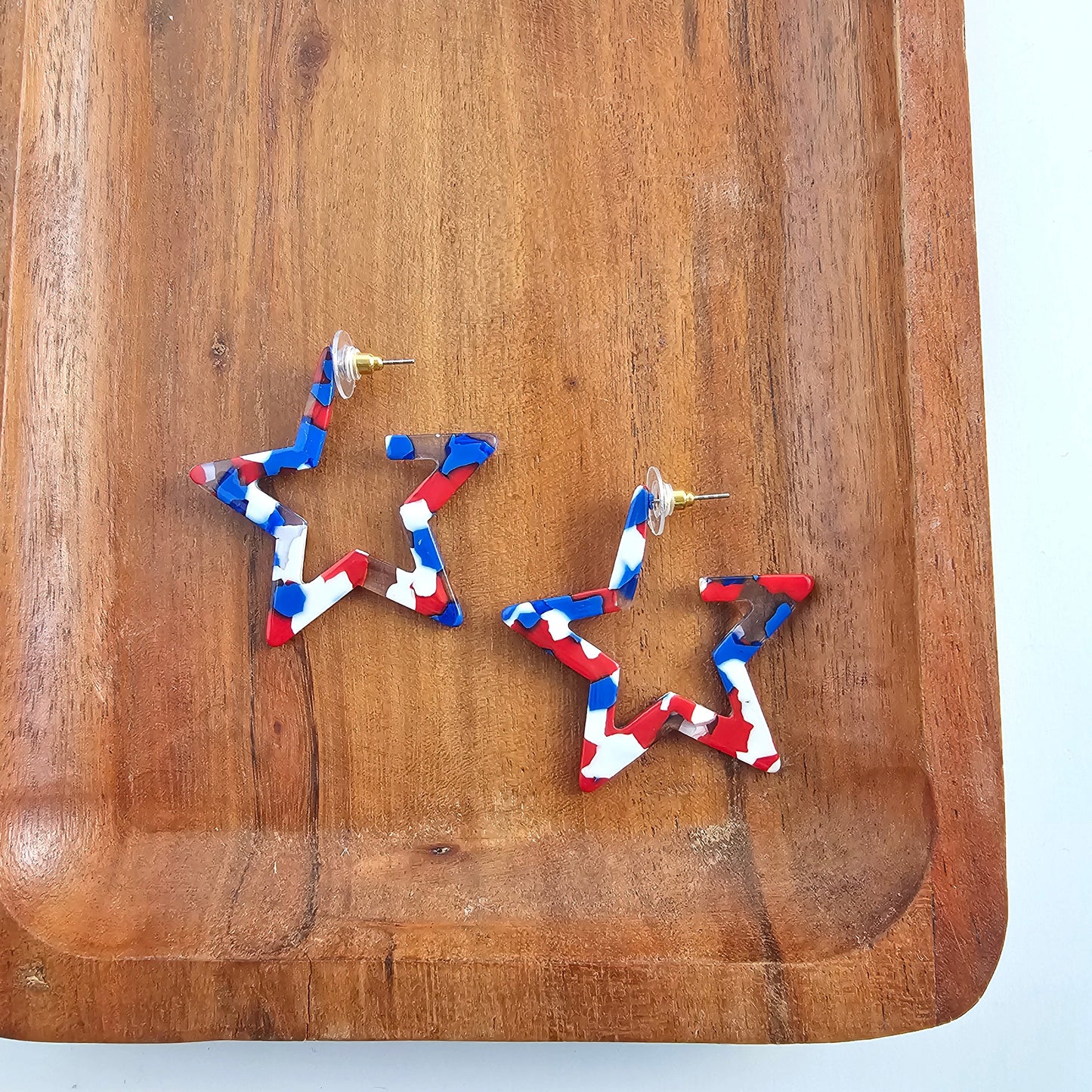 Star Hoops - Red, White & Blue