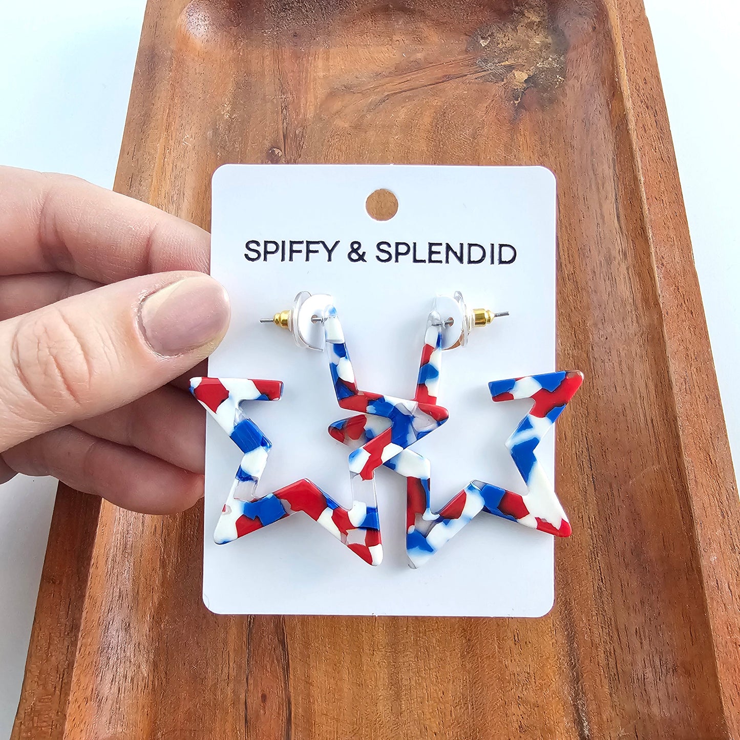 Star Hoops - Red, White & Blue