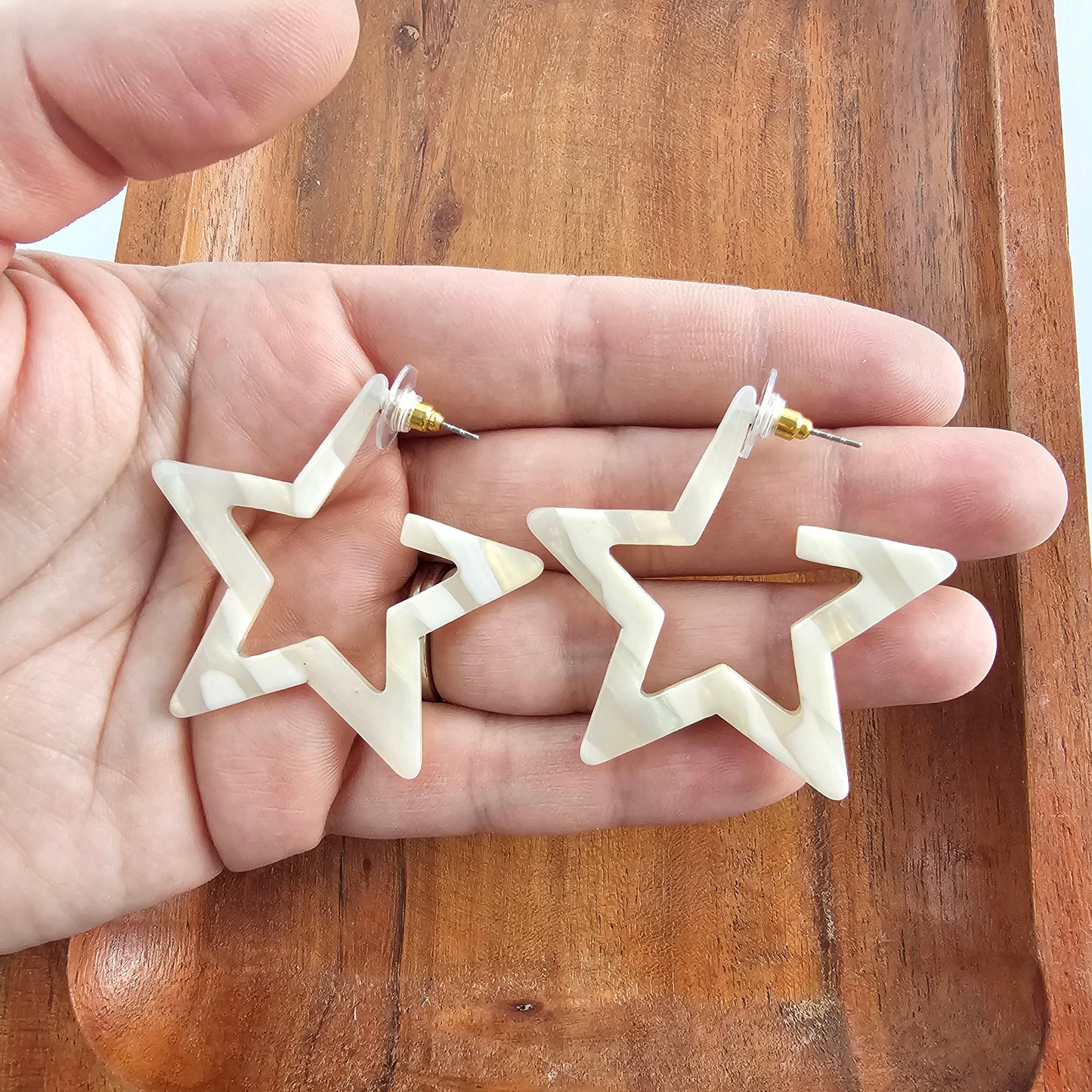 Star Hoops - Ivory
