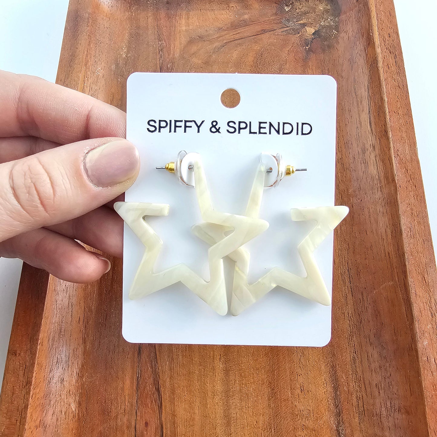 Star Hoops - Ivory
