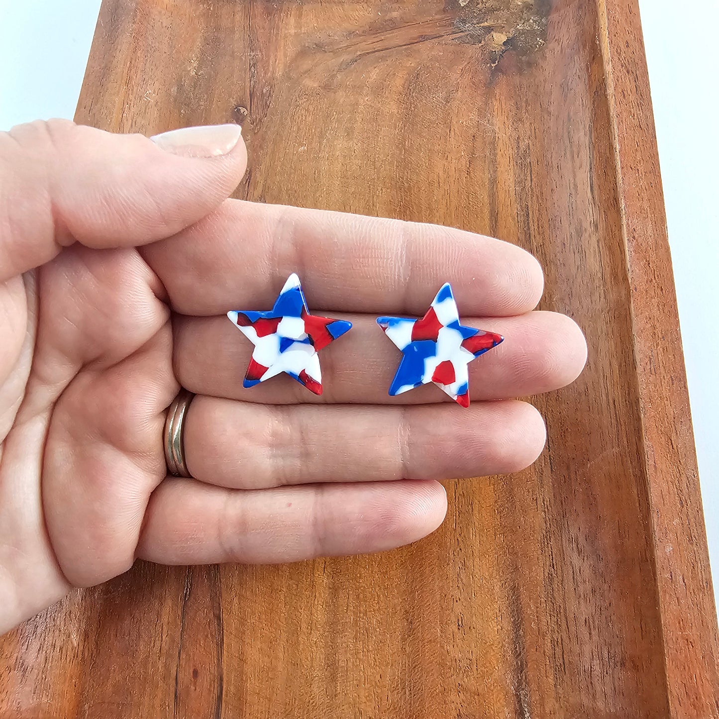 Liberty Star Studs - Red, White & Blue