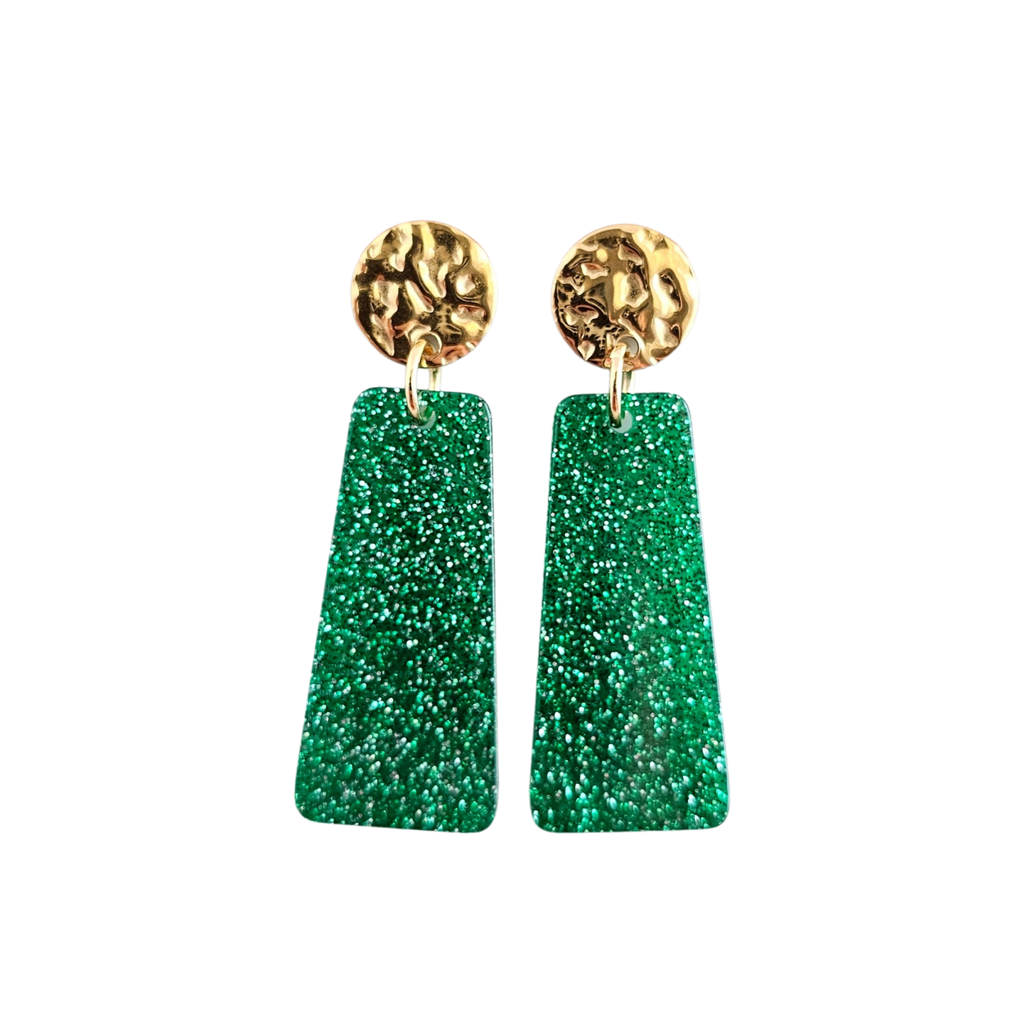 Mia Mini Earrings - Green Glitter