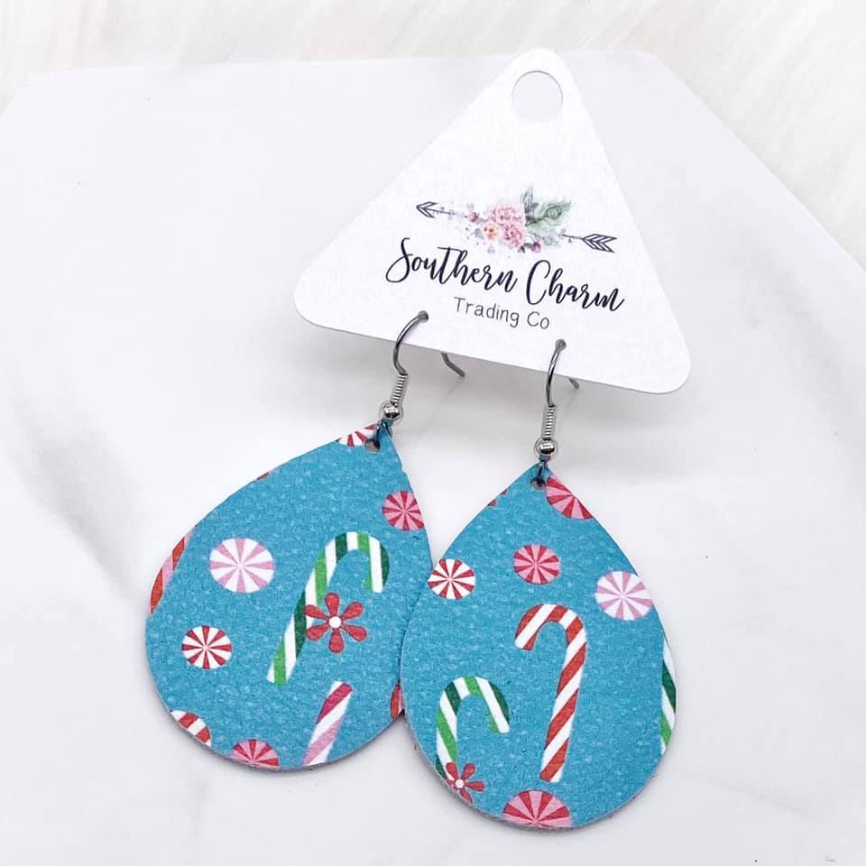 2" Candy Cane Lane Mini Collection -Earrings