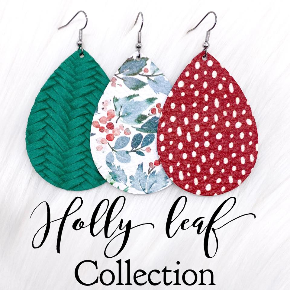 2.5" Holly Leaf Collection -Earrings