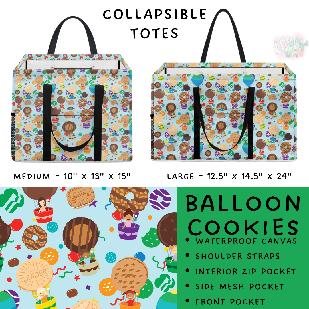 Batch #267 - Collapsible Totes - Closes 1/6 - ETA mid March - Balloon Cookies Collapsible Tote