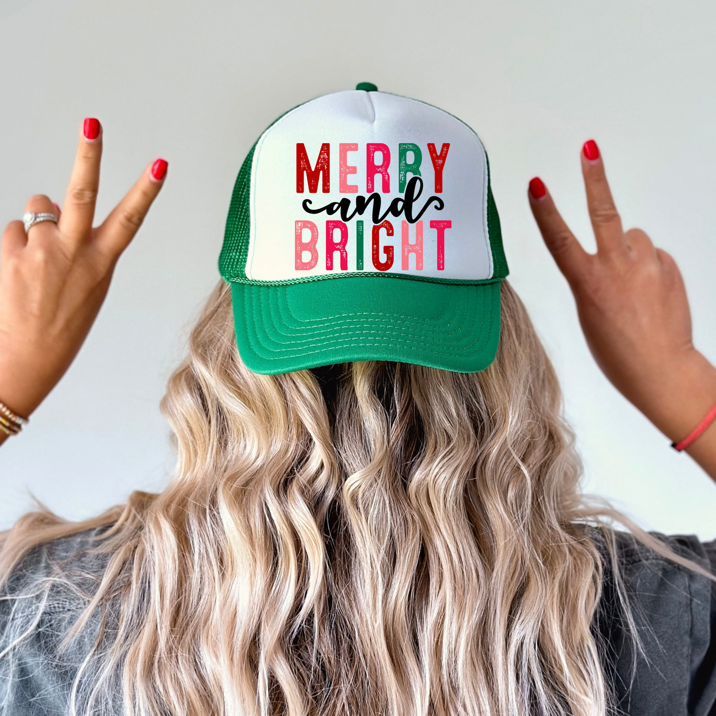 Colorful Merry and Bright Trucker Hat