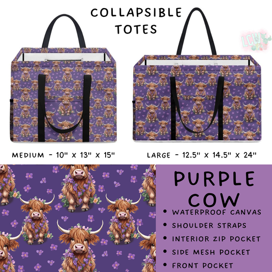 Batch #267 - Collapsible Totes - Closes 1/6 - ETA mid March - Purple Cow Collapsible Tote