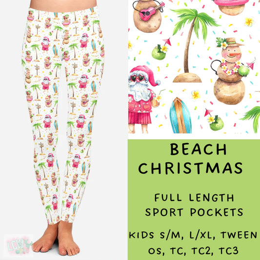 Leggings with Pockets - Beach Christmas