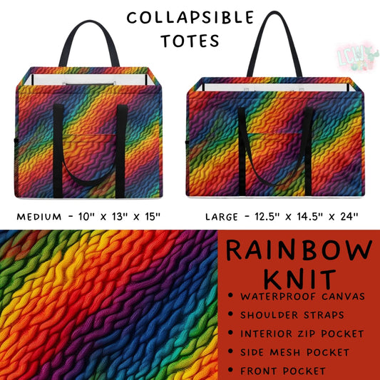 Batch #267 - Collapsible Totes - Closes 1/6 - ETA mid March - Rainbow Knit Collapsible Tote