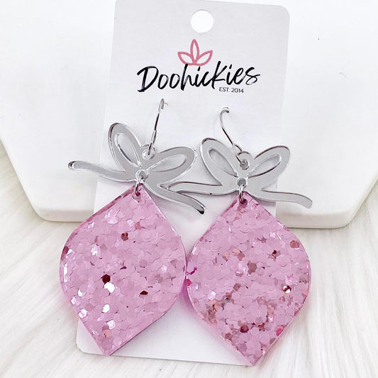 2.5" Pink Confetti Ornament - Christmas Earrings