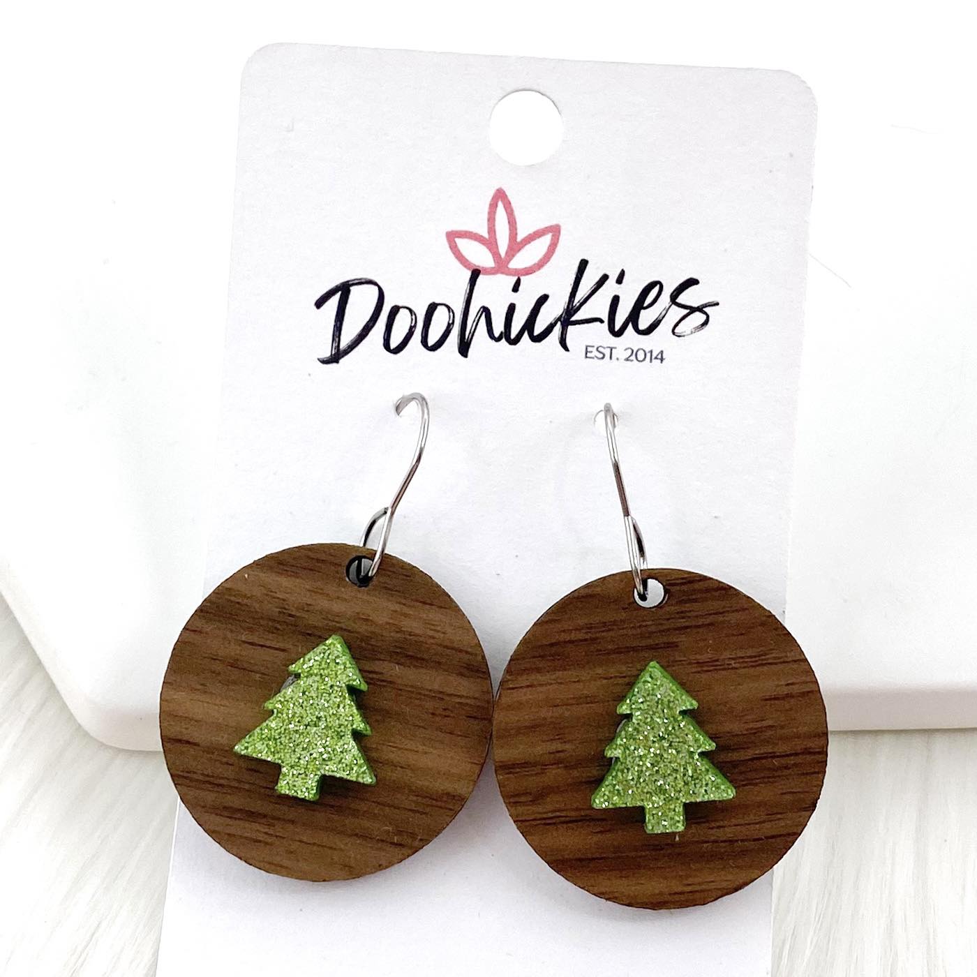 1.25" Jolly 3-D Dainty Ella Dangles - Christmas Earrings