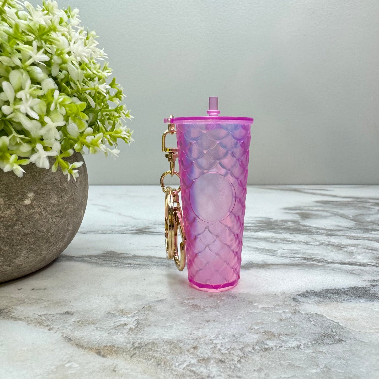 Keychain - Studded Tumbler - Pink + Lavender Mermaid