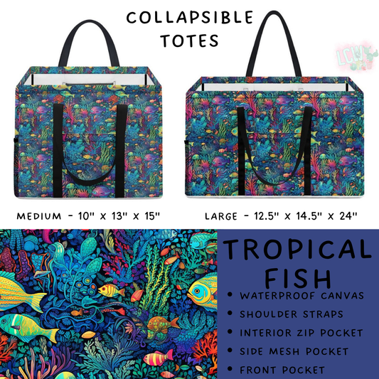 Batch #267 - Collapsible Totes - Closes 1/6 - ETA mid March - Tropical Fish Collapsible Tote