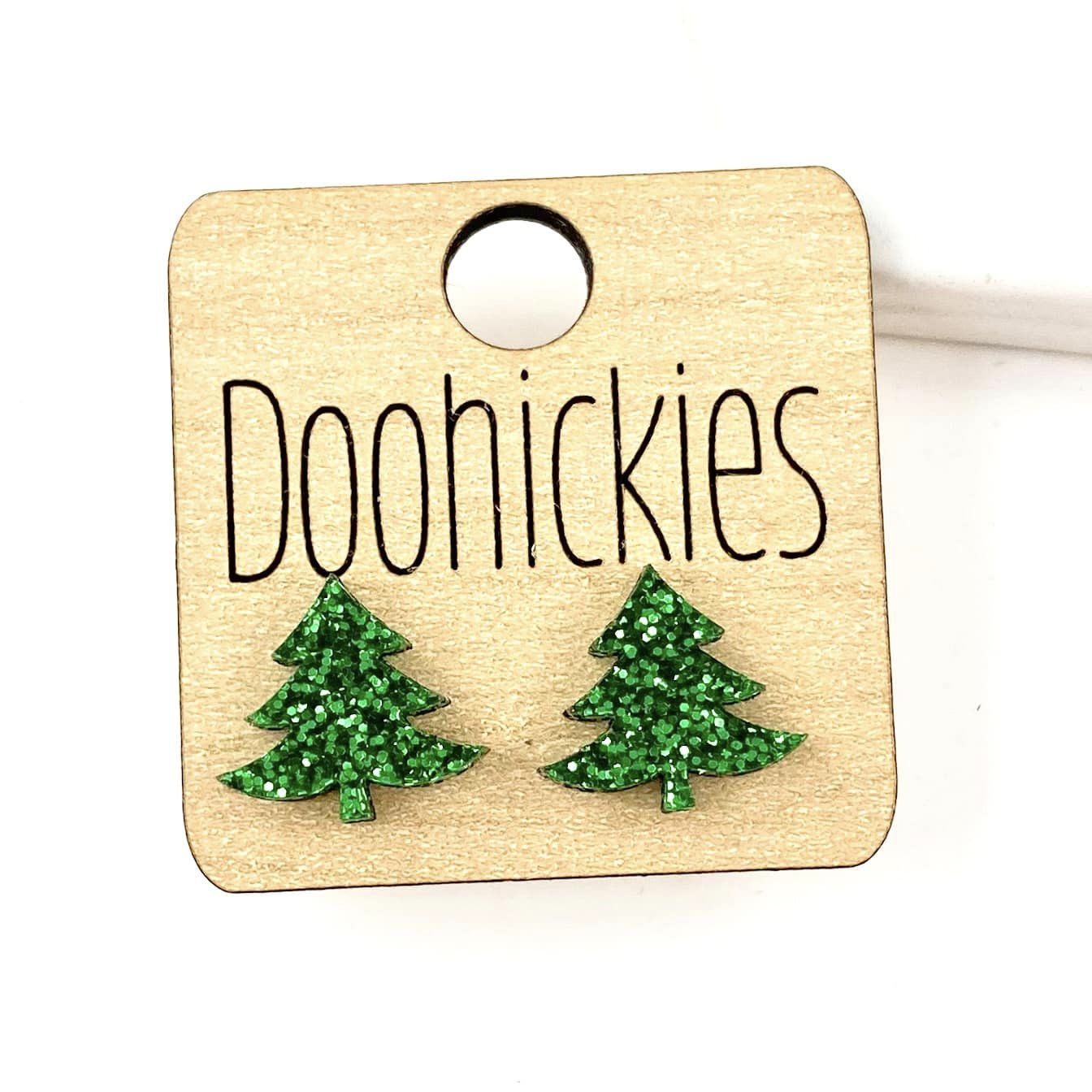 15mm Swoopy Tree Studs - Christmas Earrings