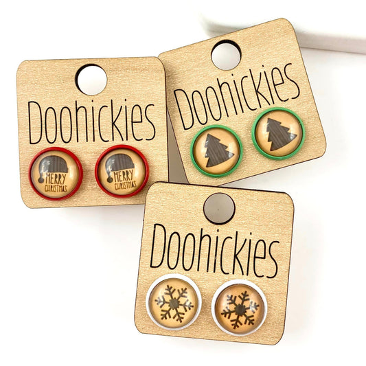 12mm Vintage Christmas Singles - Christmas Studs